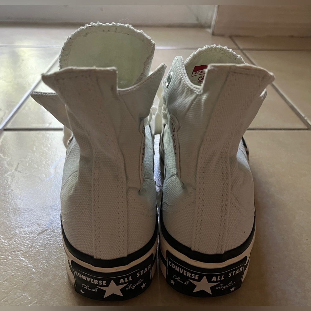 CONVERSE WOMEN'S 5 LIGHT BLUE CHUCK TAYLOR ALL STAR LIFT PLATFORM CANVAS SHOES - Picture 8 of 14